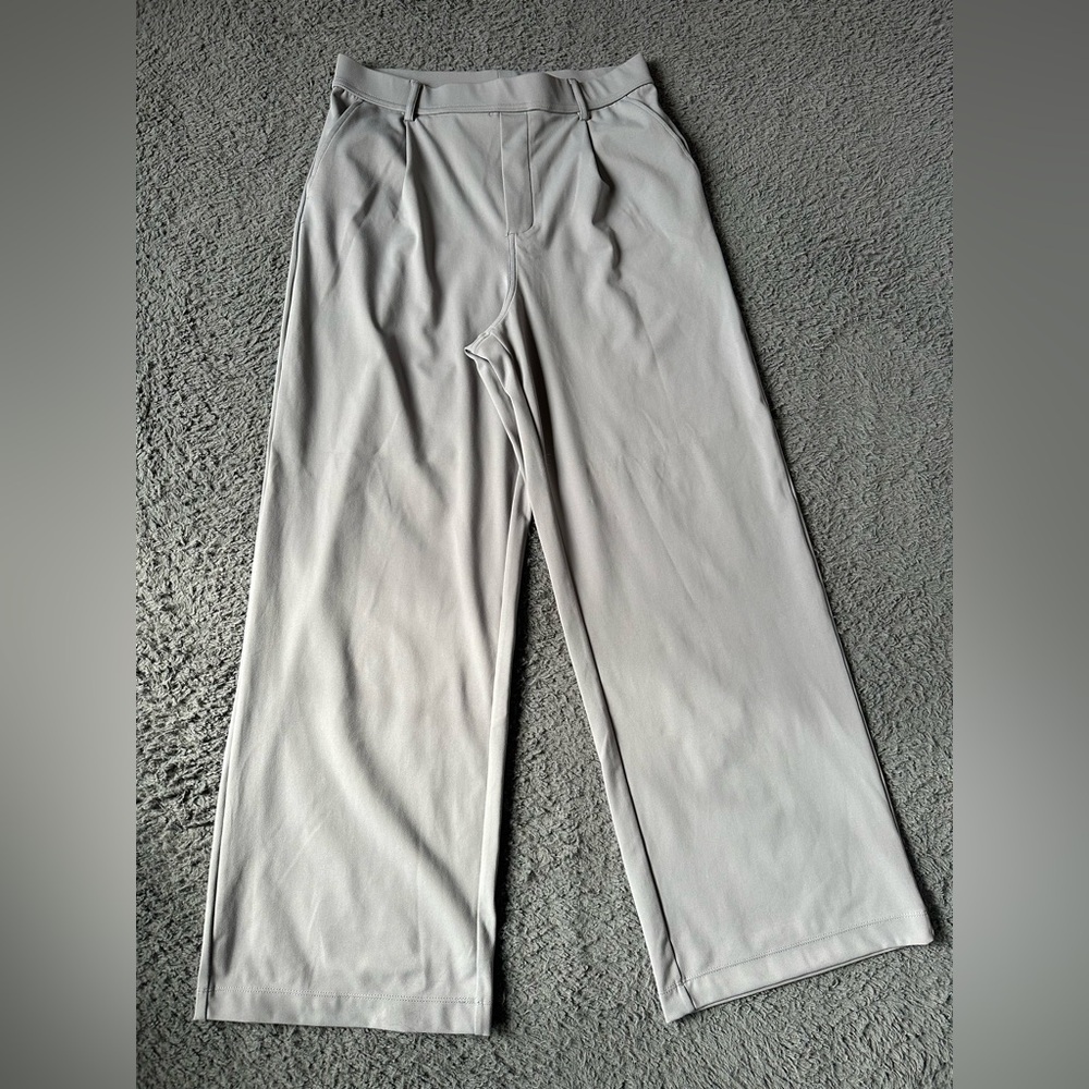 Halara Flex™ DayStretch High Waisted Pocket Straight Leg Work Pants Gray Medium